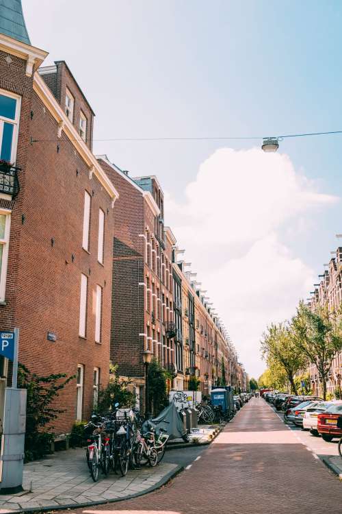 Residential Street In Amsterdam Photo