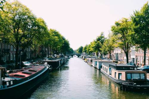 Amsterdam Canal Boats Photo