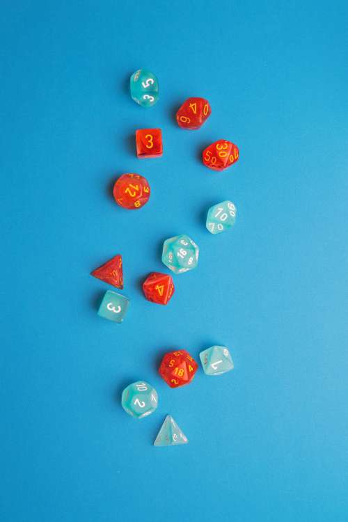 Blue And Red Dice Photo