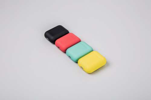 Line Of Earbud Cases Photo