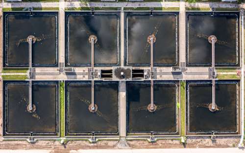 Aerial View Of Water Treatment Plant Photo