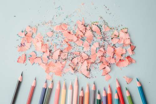 Coloring Pencils And Shavings Photo