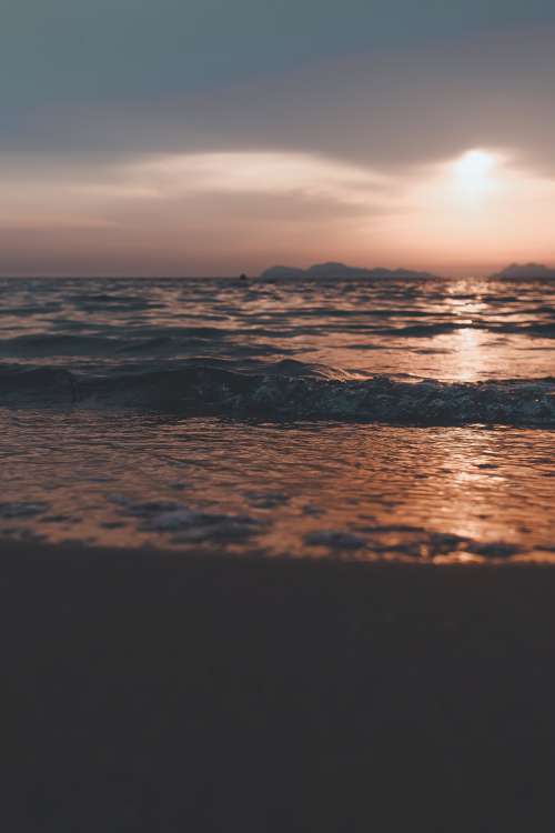 Sunset Waves On The Shore Photo