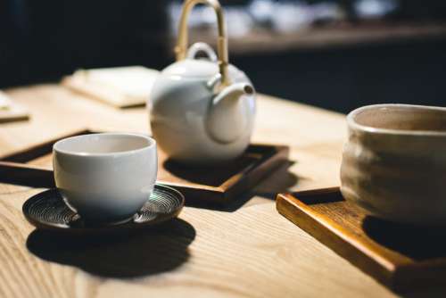 Tea cup and tea pot