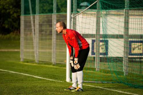 Goalkeeper in defense position