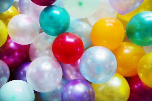 Close up of colorful balloons