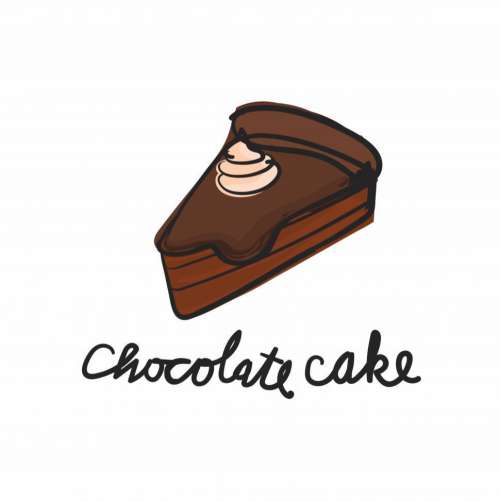 Chocolate cake vector icon