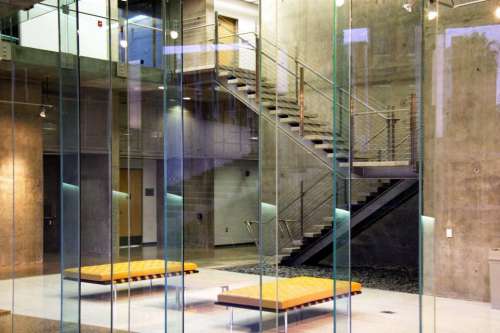 Glass modern lobby