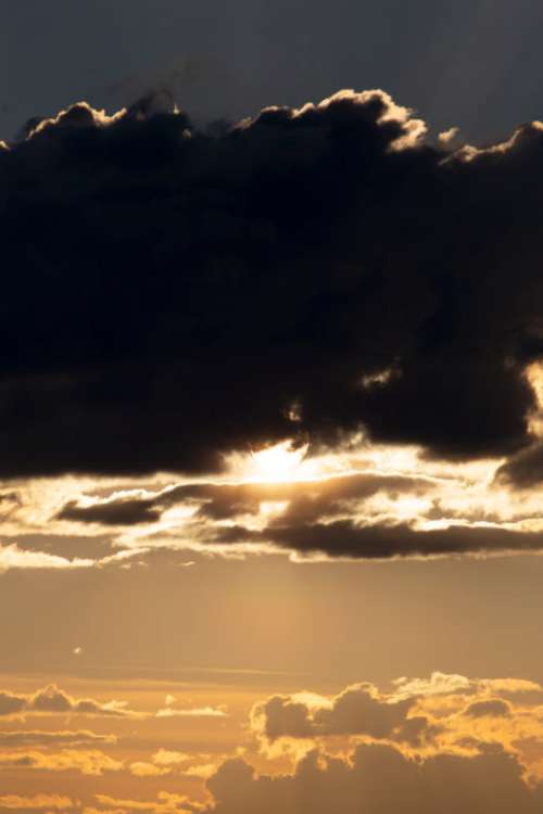 Golden Sun Clouds Free Photo