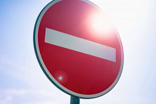 European No Entry Road Sign Free Photo
