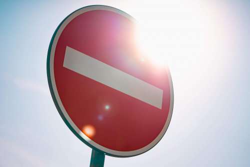 European No Entry For Vehicular Traffic Road Sign Free Photo