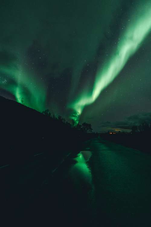 Aurora Borealis Reflection Free Photo