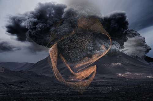 Volcano Smoke Black Volcanic Eruption Explosion