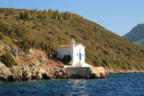 Greece Ithica Church Sea Architecture Tourism