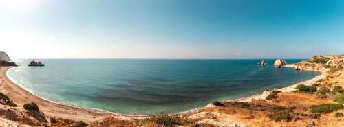 The Beach Of Aphrodite Paphos Cyprus Landscape Sea