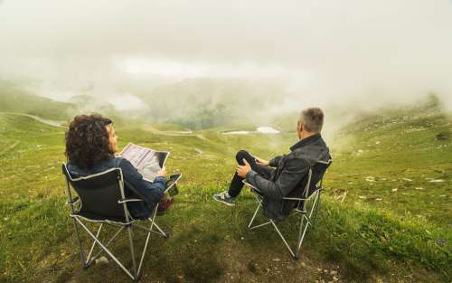 Couple Clouds Relationship Alps Woman Landscape