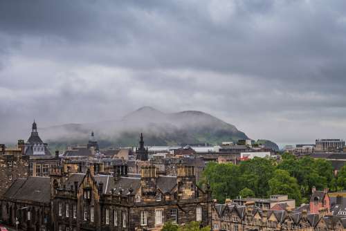 Edinburgh Scotland City Clouds Building Scottish