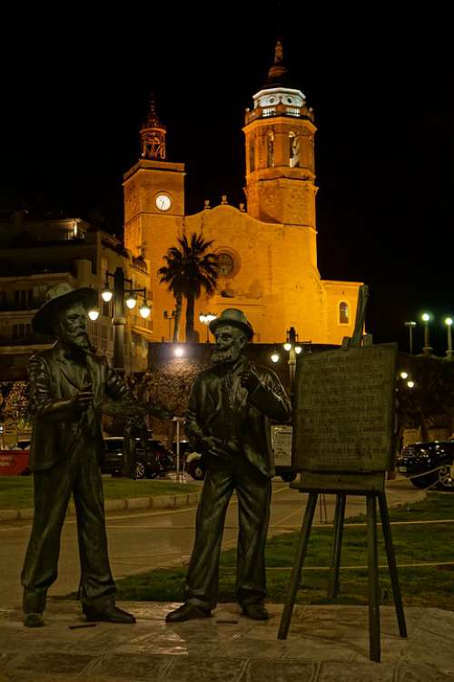 Sitges Spain Architecture Travel Monument Night