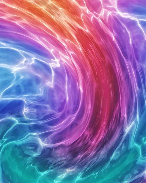 Rainbow Colors Liquid Wave Water Colored Colorful