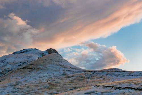 Mountains Clouds Sky Dusk Landscape