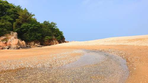 Beach Sand Sea Seaside Water Holiday Scenery