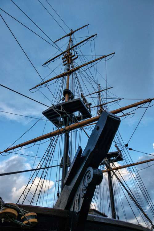 Mast Ropes Sky History Crows Nest Brig Ship