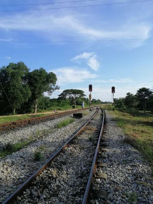 Rail Tracks Train Railroad Transportation Travel