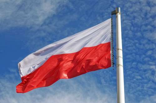 Flag The National Polish Two Colors White Red