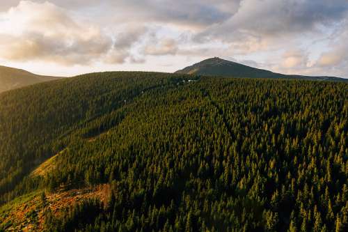 Aerial Drone Giant Mountains Mountains Karkonosze