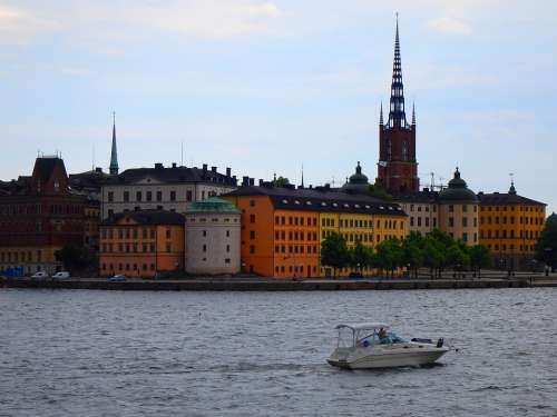 Riddarholmen Water Way Yacht Sweden Stockholm