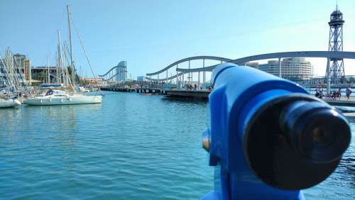 Barcelona Port Watching Old Port Binoculars Port
