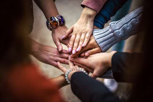 Team Friendship Group Hands Cooperation People