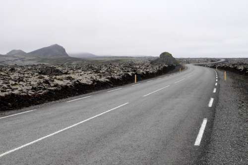 Path Nature Country The Lava Fields The Fog