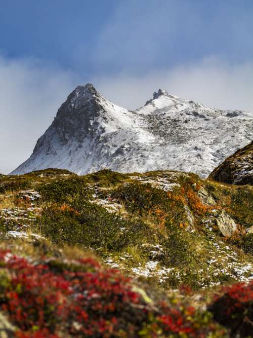 Alpine Mountains Landscape Nature Summit Sky Snow
