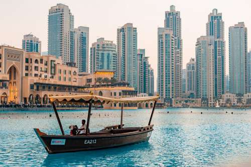 Downtown Dubai Uae Tourism City People Buildings