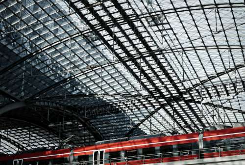 Glass Roof Railway Station Berlin Architecture