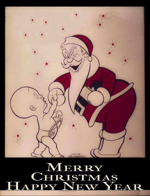 Vintage Santa And New Year Baby 2