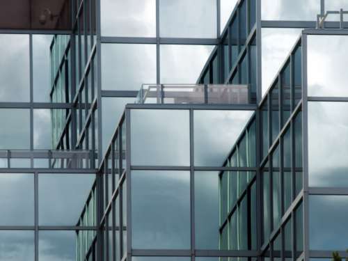 glass wall building architecture city