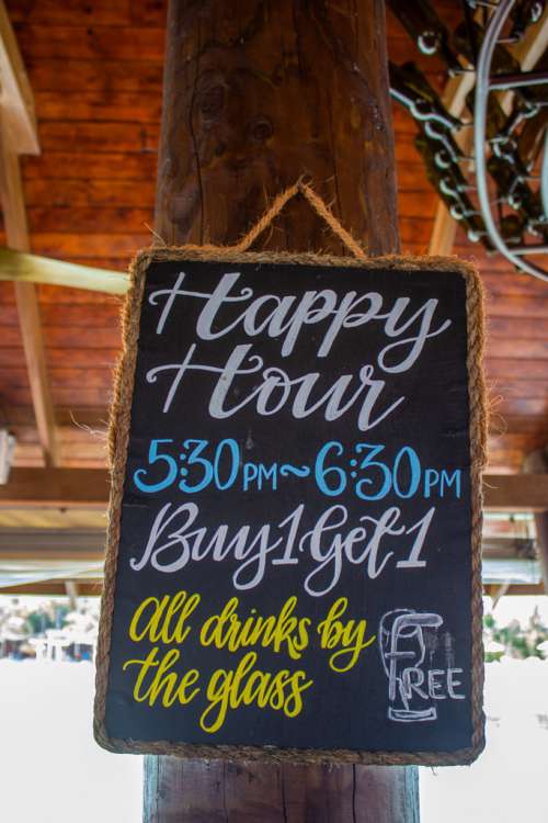 Happy Hour Beach Bar Sign