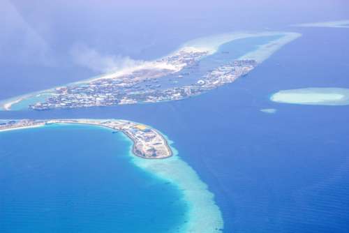 View from the Plane of Maldives Island