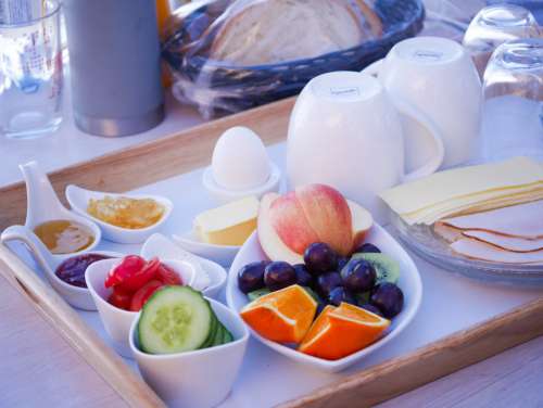 Delicious Morning  Breakfast Served on a Tray