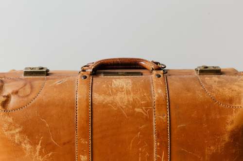 Vintage Leather Suitcase Photo