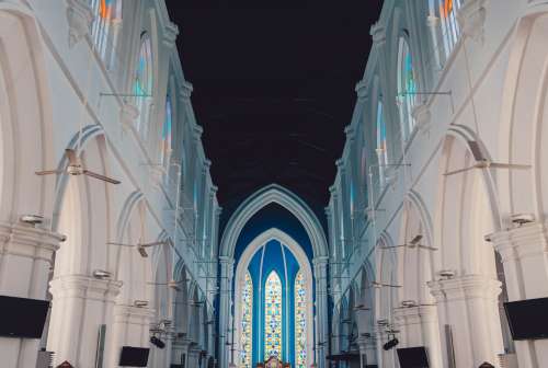 Blue And White Church Photo
