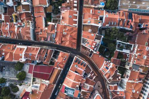 Red Rooftops And Curved Streets Of Lisbon Portugal Photo