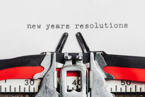 New Years Resolutions On A Typewriter Machine Photo