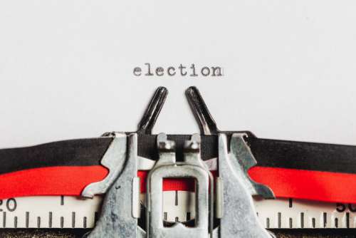 Election On A Typewriter Machine Photo