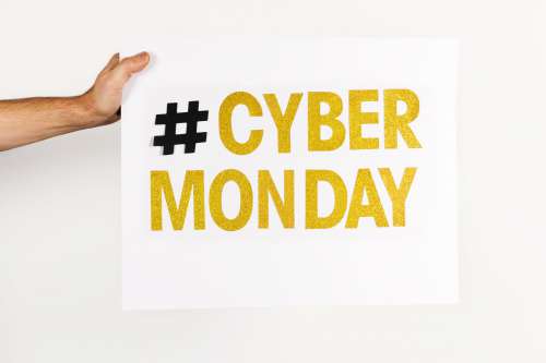 Gold Cyber Monday Sign Photo