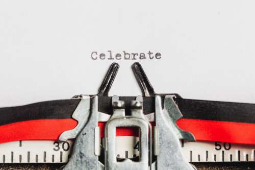 Celebrate On A Typewriter Machine Photo