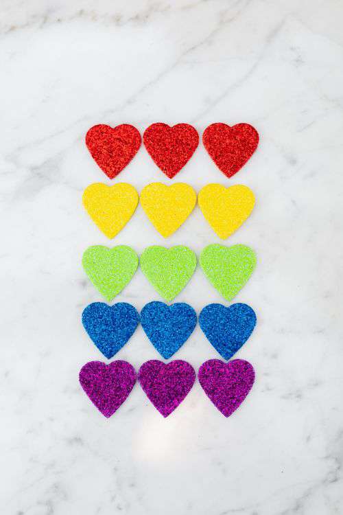 Rainbow hearts