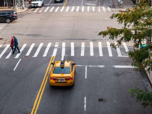 New York City Taxi on Street